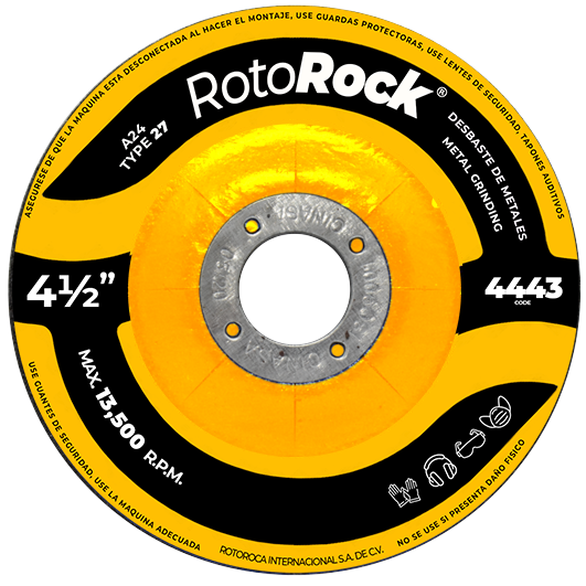 4443 DISCO DESBASTE  TIPO 27  4.5" X 1/4" X 7/8" A24