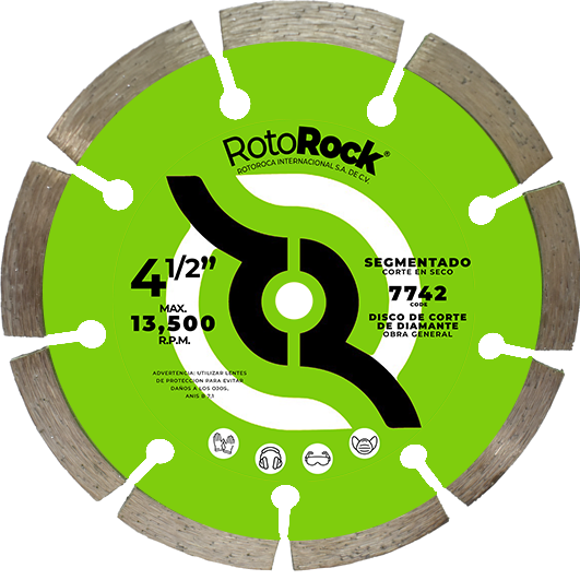 7742 DISCO CORTE DIAMANTE SEGMENTADO 4.5" X 0.090" X 7/8" ALT. 7.5MM
