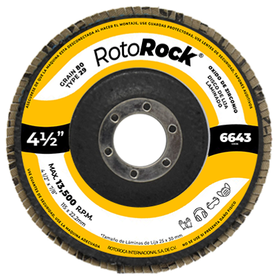 6643 DISCO LAMINADO T29 OXIDO DE ZIRCONIO 4.5" X 7/8" G80